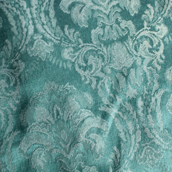 Dark Green Scroll Pattern Oval Tablecloth 58" x 62" Pre-Owned