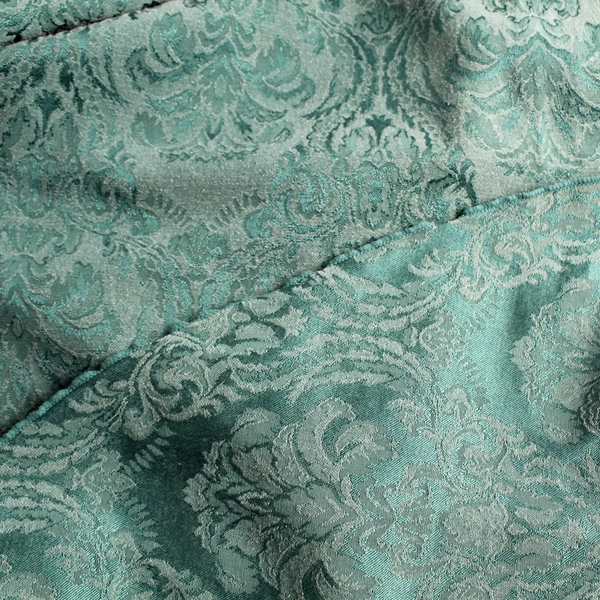 Dark Green Scroll Pattern Oval Tablecloth 58" x 62" Pre-Owned