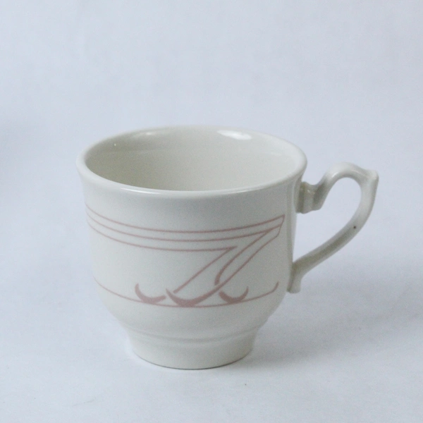 Set of 4 Homer Laughlin Seville Pink Swirl Coffee Cups - Vintage Mugs