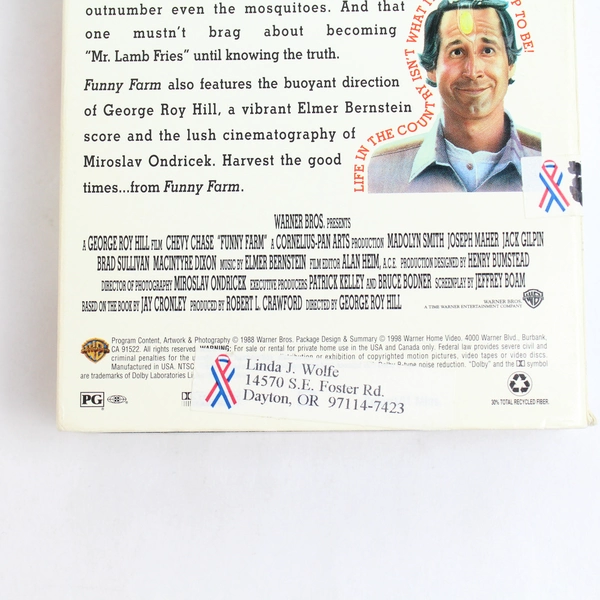 Funny Farm (VHS, 1998) Warner Bros. Comedy Chevy Chase