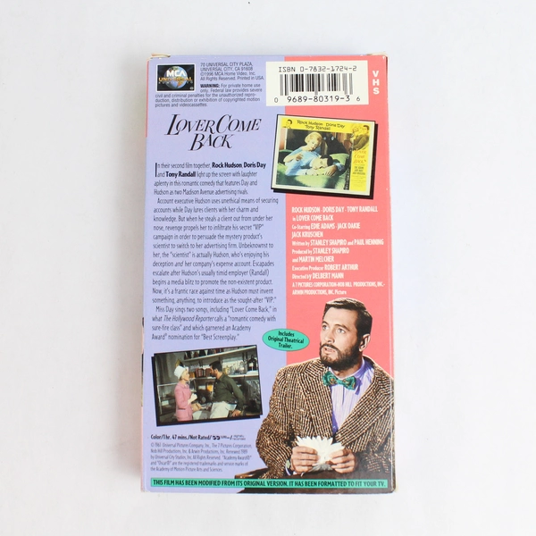 Lover Come Back (VHS, 1996) Vintage Universal Pictures Comedy Classics