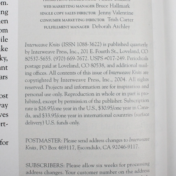 Lot of 3 Interweave Knits Magazines Summer 2007 Winter 2007 Winter 2004 Craft