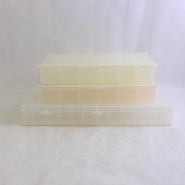 Lot of 3 Clear Plastic Craft Materials Boxes Each with Multiple Compartments