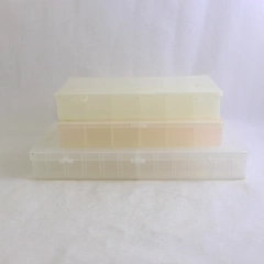 Lot of 3 Clear Plastic Craft Materials Boxes Each with Multiple Compartments