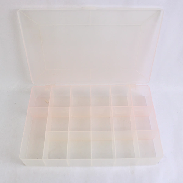 Lot of 3 Clear Plastic Craft Materials Boxes Each with Multiple Compartments