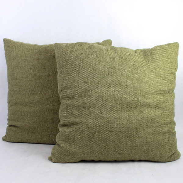 Set of 2 Matching Green Decorative Throw Pillow 18"x18" Living Room Unbranded