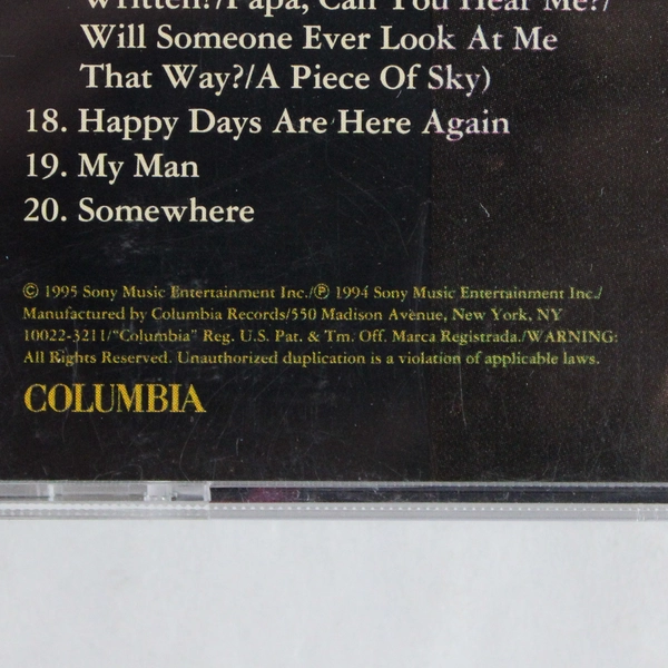 Concert Highlights by Barbra Streisand CD 1995