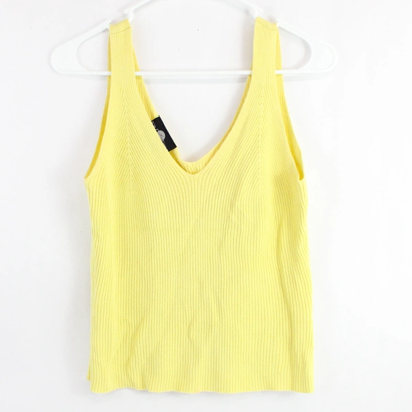 It's Our Time Yellow Knit Tank Top Women's Size Large