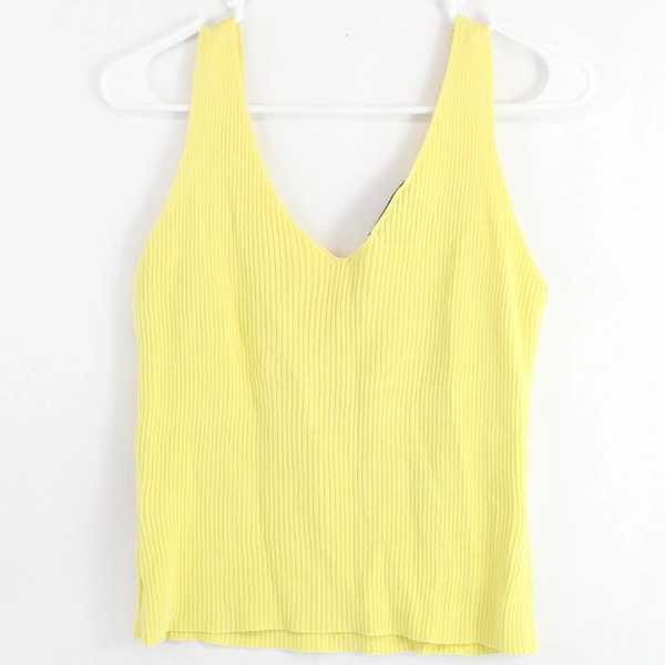 It's Our Time Yellow Knit Tank Top Women's Size Large