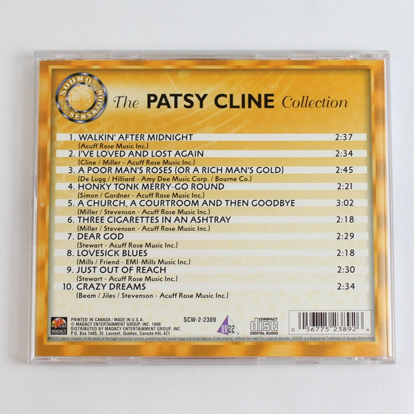 Patsy Cline Collection Sound Sensation CD 1998 Madacy