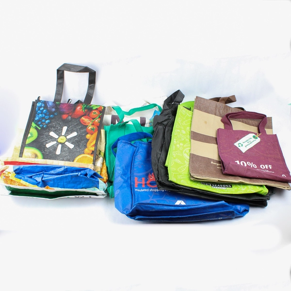 Lot of 12 Reusable Grocery Tote Bags Various Brands Eco Shopping Bags