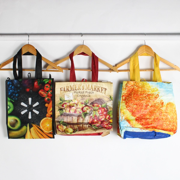 Lot of 12 Reusable Grocery Tote Bags Various Brands Eco Shopping Bags