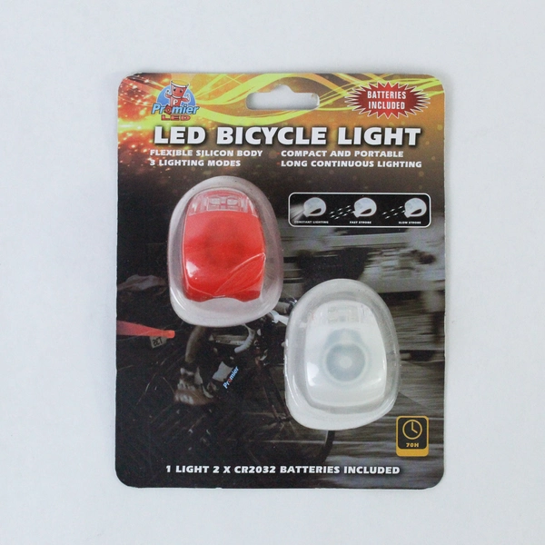 Promier Products LED Silicone Bike Safety Lights NEW Sealed Free Shipping