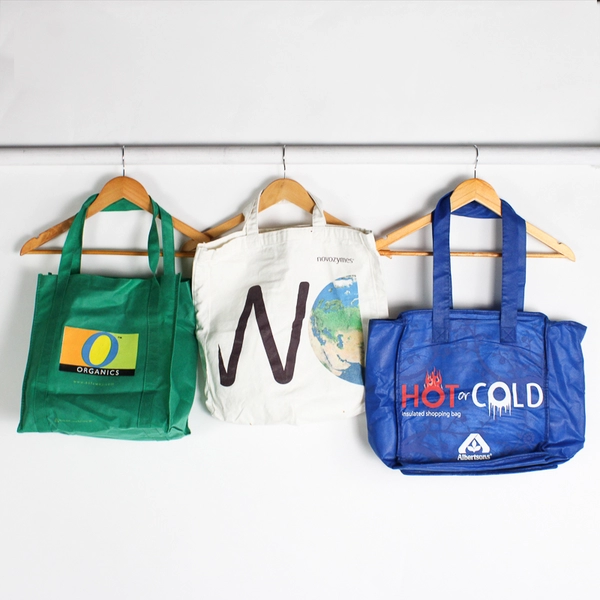 Lot of 12 Reusable Grocery Tote Bags Various Brands Eco Shopping Bags