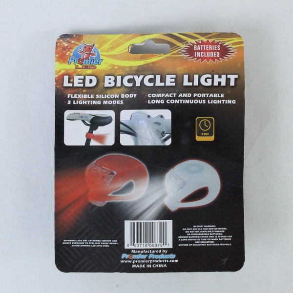 Promier Products LED Silicone Bike Safety Lights NEW Sealed Free Shipping