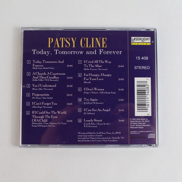 Today Tomorrow & Forever Patsy Cline CD 1993 Laserlight Delta