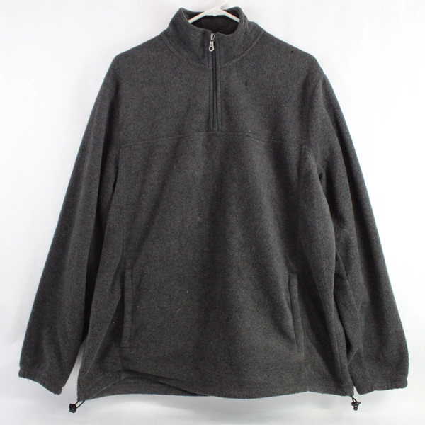 Croft & Barrow Men's Gray Fleece Jacket Size Large 100% Polyester