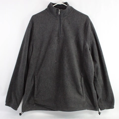 Croft & Barrow Men's Gray Fleece Jacket Size Large 100% Polyester