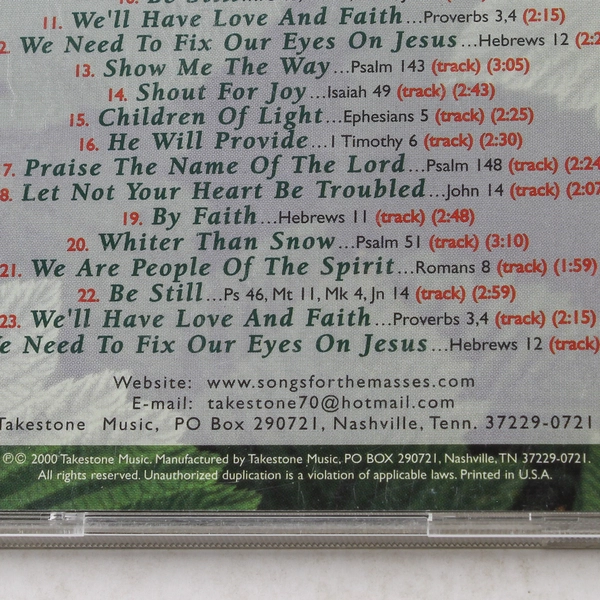 Songs for the Masses Volume One CD 2000 Takestone Music Pre-Owned As Is