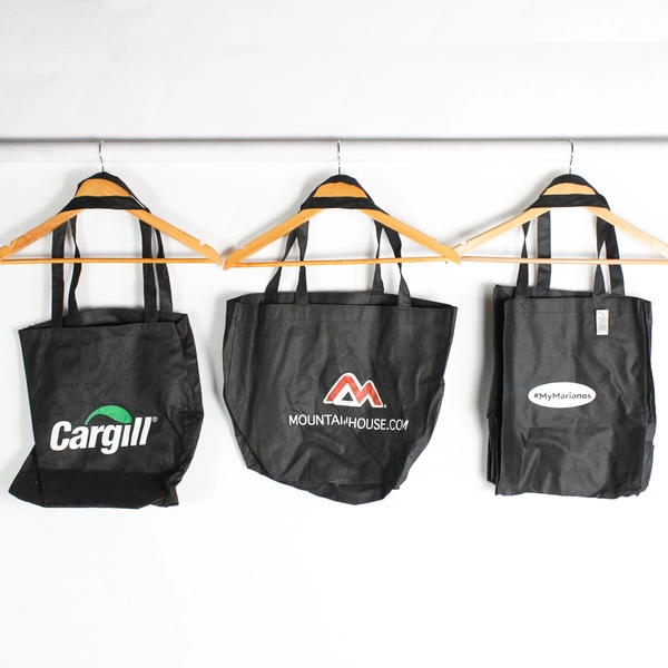 Lot of 12 Black and Gray Reusable Shopping Bags Eco-Friendly