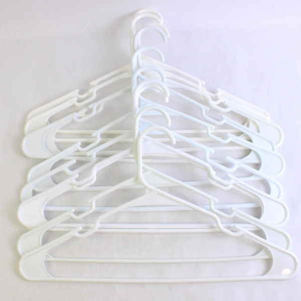 Lot of 10 Tubular White Hangers Standard Size for Closet Storage Organization