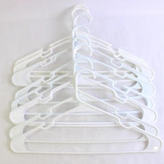 Lot of 10 Tubular White Hangers Standard Size for Closet Storage Organization