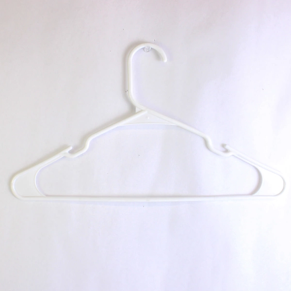 Lot of 10 Tubular White Hangers Standard Size for Closet Storage Organization