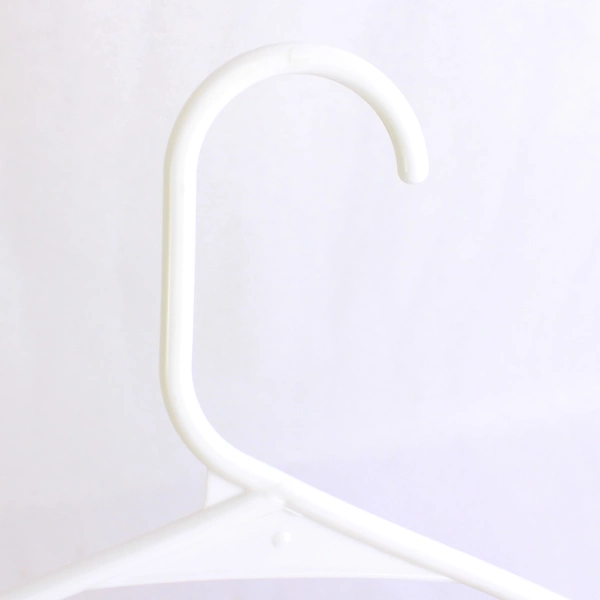 Lot of 10 Tubular White Hangers Standard Size for Closet Storage Organization