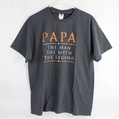 Fruit Of The Loom Gray and Orange Papa T-Shirt Men's Size Large
