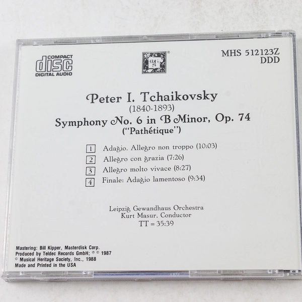 Tchaikovsky Symphony No. 6 "Pathetique" CD 1988 Musical Heritage Society