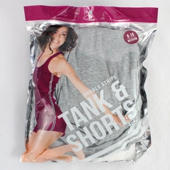 Good Nite by Blue Star Women's Tank & Short Set Double Strip Gray Medium 8-10