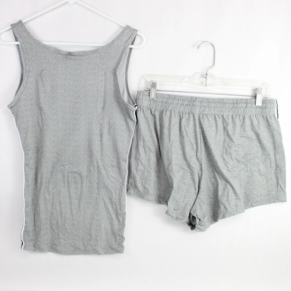 Good Nite by Blue Star Women's Tank & Short Set Double Strip Gray Medium 8-10