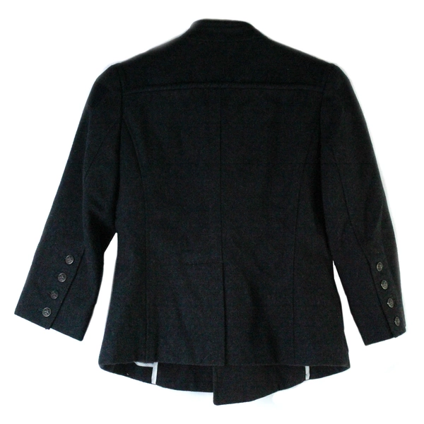 Troy Smith D Charcoal Gray Wool Blend Jacket Girls Size Small Button Up