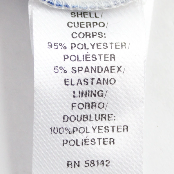 Maggy London Blue and White Geometric Patterned A-Line Midi Dress Women's 12