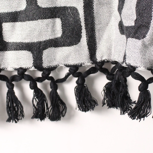 Sophia Gray Retro Pattern Women's Shawl Wrap With Tassels 50" x 64"