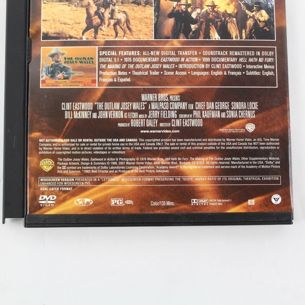The Outlaw Josey Wales DVD 2001 Clint Eastwood Widescreen Pre-Owned