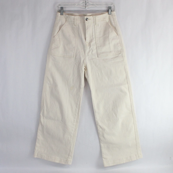 Vigoss Dylan High Rise Wide Leg Cropped Ivory Jeans Women's Size 28