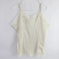 Vintage AJ Schneierson Lace Trim Beige Lingerie Camisole Women's Size 16/38