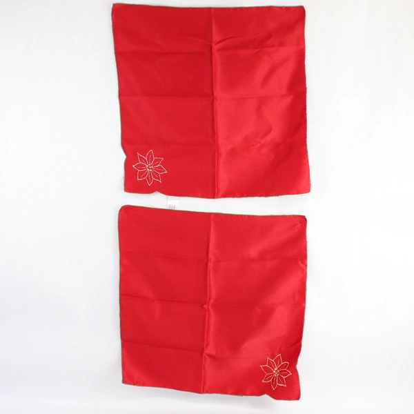 Lot of 2 Fred Meyer Red Christmas Themed Dinner Placemats Gold Flower Design