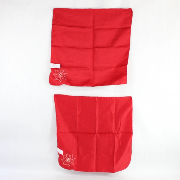 Lot of 2 Fred Meyer Red Christmas Themed Dinner Placemats Gold Flower Design