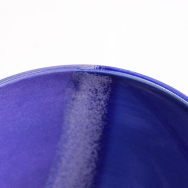 Two Tone Blue Art Pottery Bowl Signed and Dated Decorative Serveware 6"