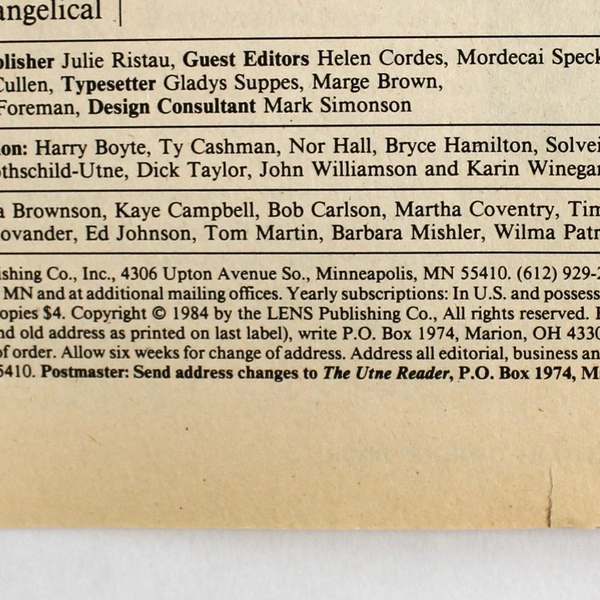 Utne Reader Magazine Oct/Nov 1984 Vietnam Can We Heal The Wounds