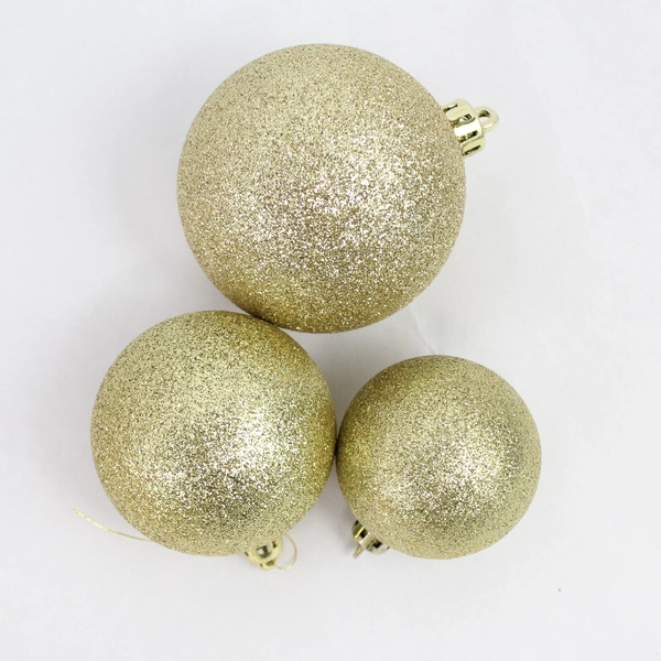 Lot of 41 Shiny and Glittery Gold Christmas Ornaments Various Shapes