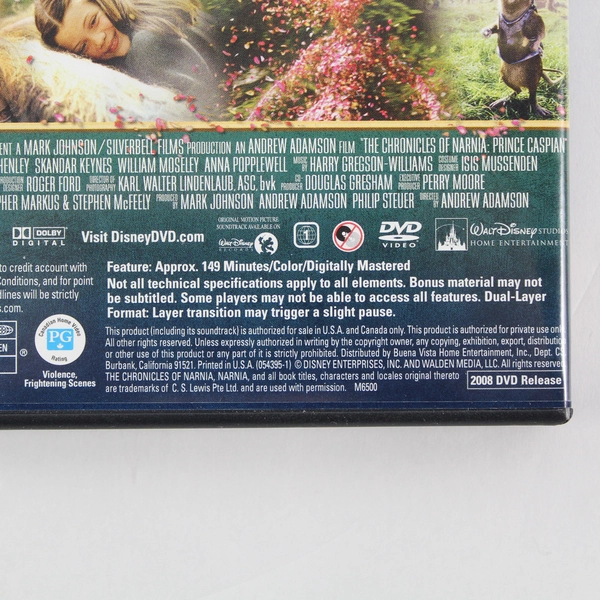 The Chronicles of Narnia: Prince Caspian DVD 2008 Walt Disney Good Condition