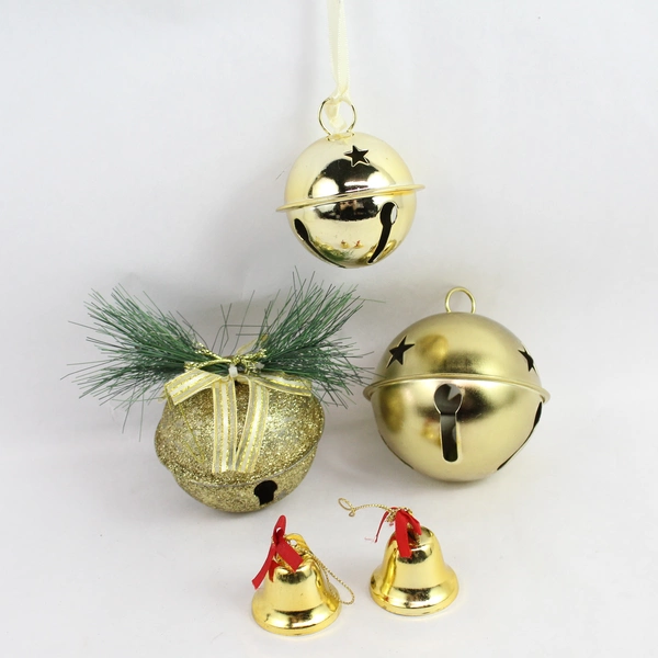 Lot of 5 Various Bell Christmas Tree Ornaments and Decorations