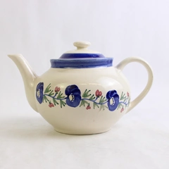 Design Pac Stoneware Blue Floral On White Teapot With Lid Pattern DNP7