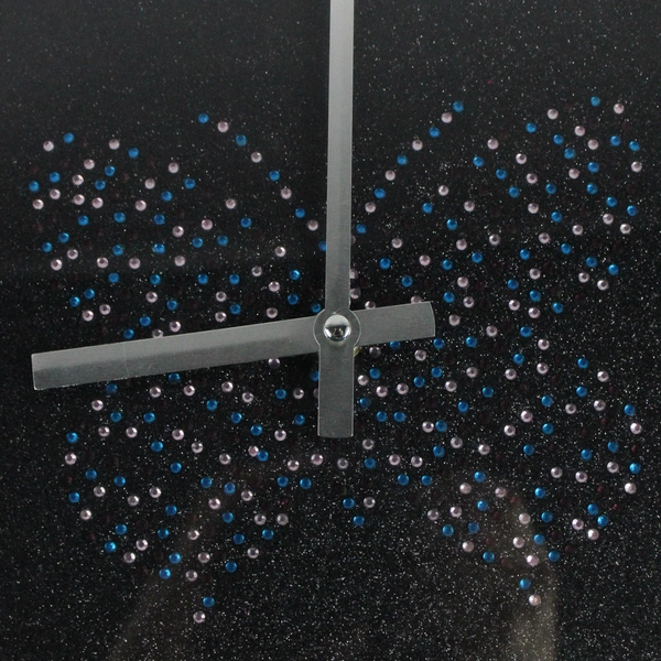 Bedazzled Butterfly Design Black Wall Hanging Clock 12" Not Working