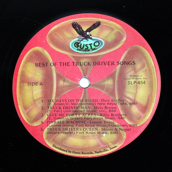 Best Of The Truck Driver Songs 1975 Gusto Records LP Vinyl