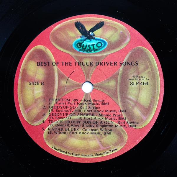 Best Of The Truck Driver Songs 1975 Gusto Records LP Vinyl