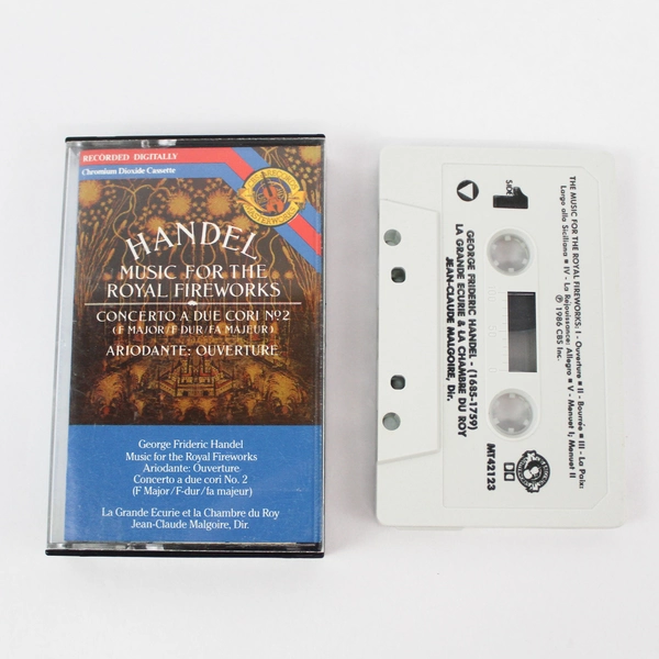 Cassette Handel Music for the Royal Fireworks Ariodante Concerto A Due Cori 1986